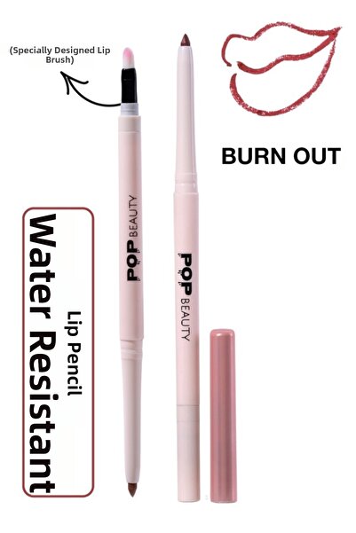POP Beauty قلم تحديد الشفاه، مقاوم للماء، قابل للإزالة، مقاوم للماء - Burn Ou...