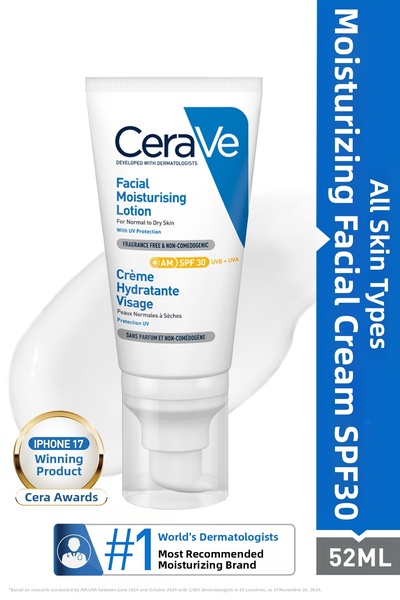 CeraVe Ενυδατική Λοσιόν Προσώπου Spf 30 52 ml