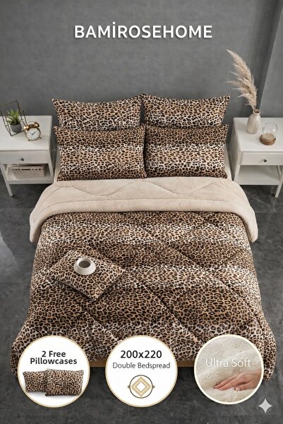 BAMİROSE Pilotă dublă cu două fețe și husă de pernă DIAMOND LUX WELLSOFT, pen...