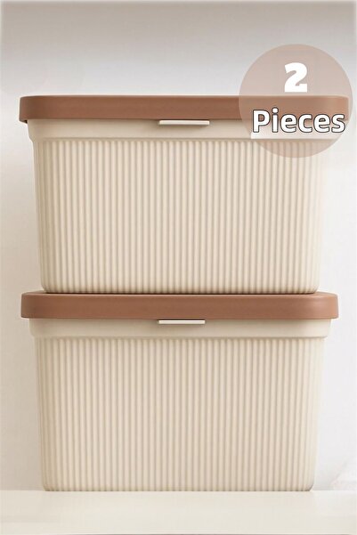 Bayev سلة شل كريم متعددة الأغراض سعة 6 لتر مع مقبض وغطاء