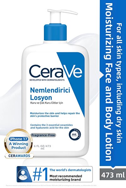 CeraVe 473 ml ενυδατική λοσιόν που περιέχει κεραμίδιο και υαλουρονικό οξύ για...