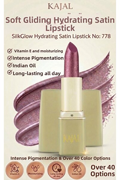 KAJAL أحمر شفاه مرطب ناعم الملمس ذو لمعة لؤلؤية – أحمر شفاه حريري مرطب من سيل...