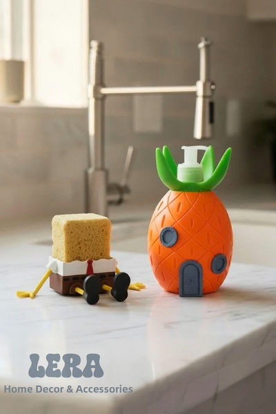 Decolera Set de suport pentru burete și săpun cu ananas – Organizator decorat...