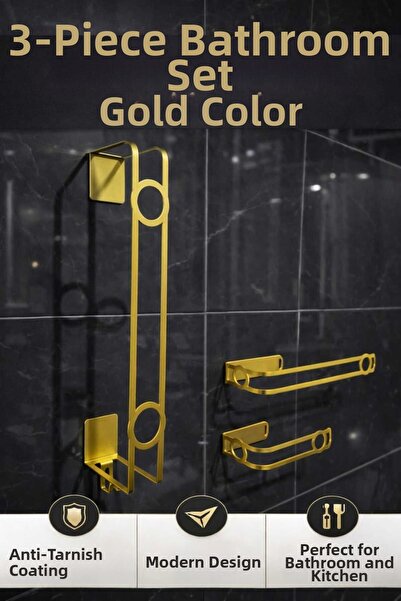 edil tasarim حامل مناشف، حامل ورق التواليت، 3 قطع في مجموعة واحدة للحمام، طقم...