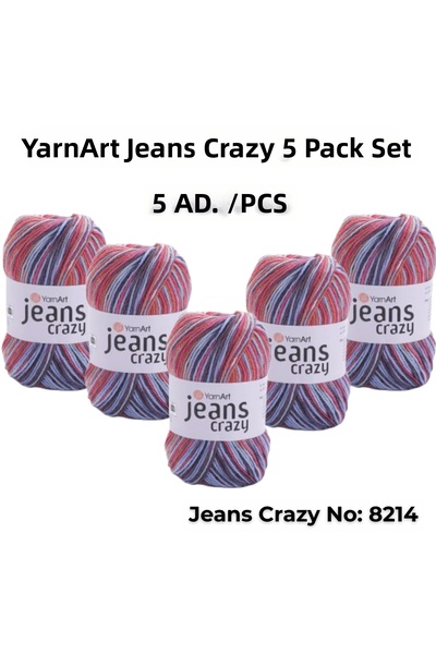 Yarnart Ață de tricotat Yarn Art Jeans Crazy Örgü Ipi 8214 Punch Ipi, pachet ...