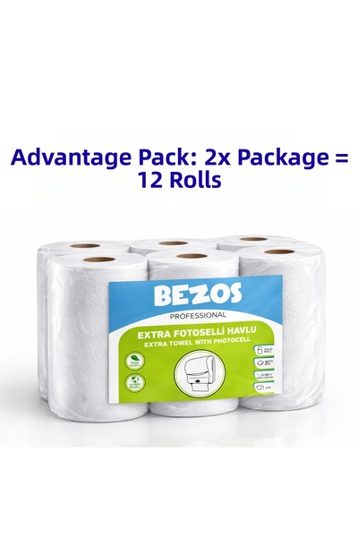 Twin Store منشفة بيزيوس الاحترافية الخالية من اللباد 12 لفة - منشفة ورقية صنا...