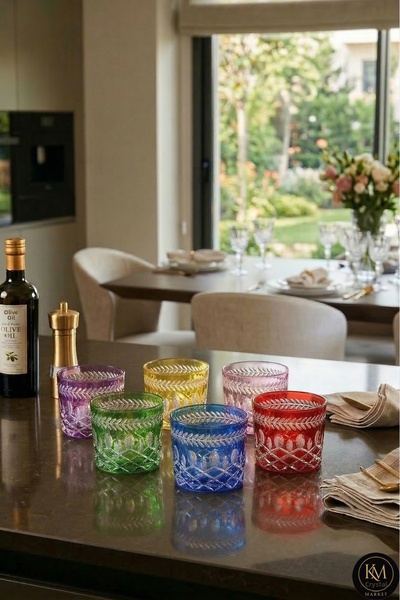 Kristal Market Handmade Crystal Hybrid Patterned Color Decorative Turkish Del...