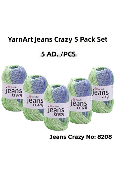 Yarnart Yarn Art Jeans Crazy Örgü Ipi 8208 Punch Ipi Pachet de 5
