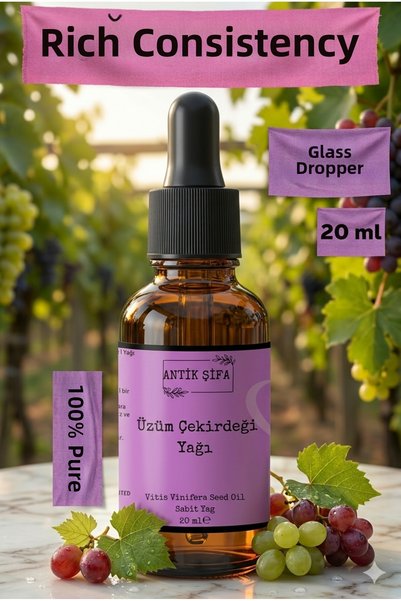 Antik Şifa 20 ML 100% Non-Dilution Natural Carrier Fixed Oil - Grape Seed