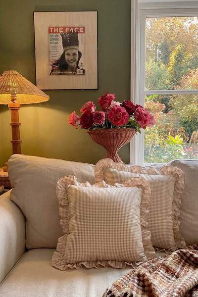 TRENDYOLMİLLA HOME Einzelner, mit Gingham-Muster und Rüschen verzierter, nich...