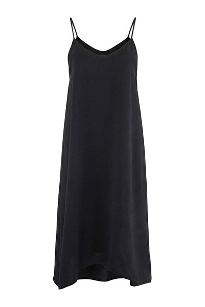 Trendyol Curve Black Shally Woven Large Size Dress Tbbss26Ah00031