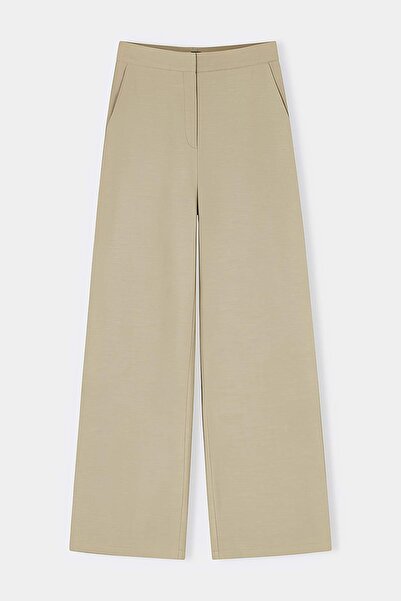Trendyol Collection Light Khaki Studio Linen Look Wide Leg Pants Twoss26Pl00132
