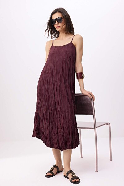 Trendyol Collection Plum Crinkle Maxi Woven Dress Twoss26El00762