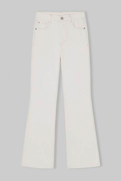 Trendyol Collection Екру дънки с висока талия, екстра еластични, с разширени ...