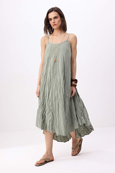 Trendyol Collection Mint Crinkle Maxi Woven Dress Twoss26El00762