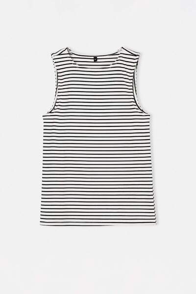 Trendyol Collection Чорна смугаста Regular/Normal фасон, лодочний виріз, без ...