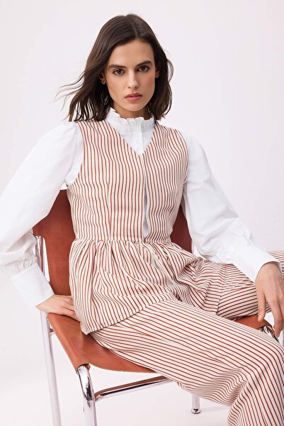 Trendyol Modest Multi-Colored Regular Linen-Look Striped Woven 3-Piece Hijab ...