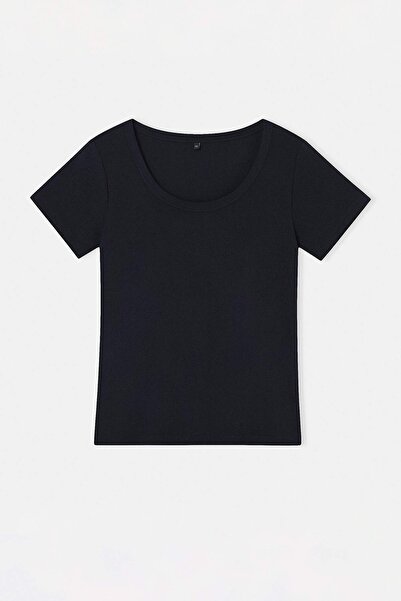 Trendyol Curve Navy Blue Pool Collar Camisole Basic Knitted Plus Size Blouse ...