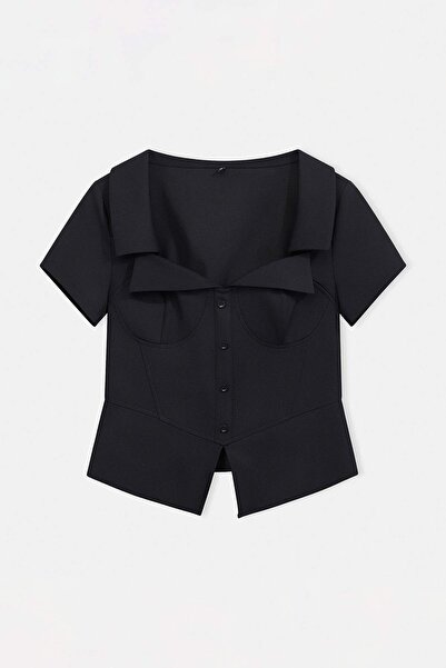 Trendyol Collection Ediție Limitată Bluză Neagră țesut TPRSS26BZ00071