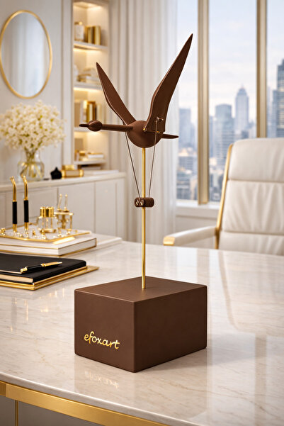 Effox Ev ve Ofis Masaüstü Dekorasyonu - Hareketli Kanatlı Kuş Heykeli 35 cm -...