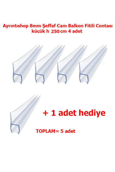 AYRINTISHOP Garnitură pentru sticlă balcon 8mm sticlă mică h 250CM - 4 bucăți...