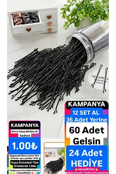 modares Kadın Siyah Tel Toka 3 Adet (Toplam Adet Tek Pakettedir)