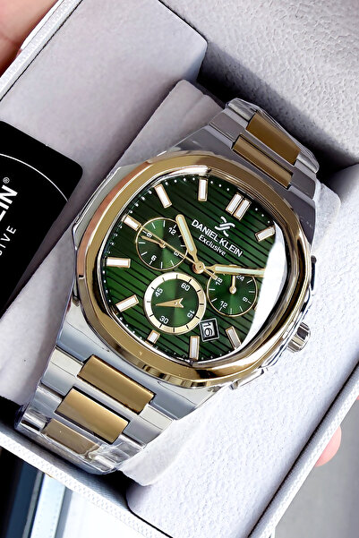 Daniel Klein ساعة يد رجالية أصلية 3 أتم مقاوم للماء سوار فولاذي فضي اللون DKE...