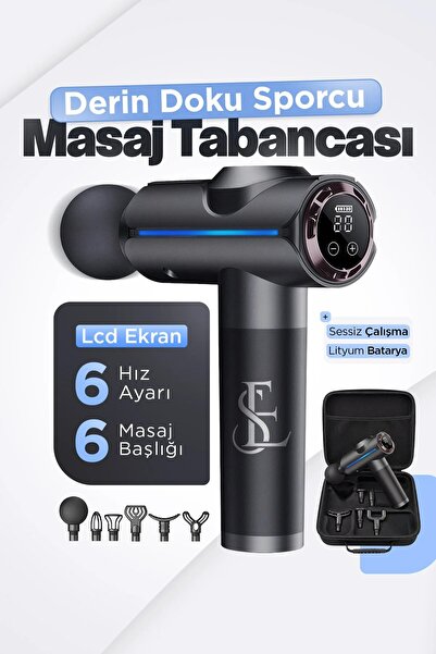 EN SİGA Çantalı LCD ekran Göstergeli Işıklı Derin Doku Masaj Tabancası Sporcu...