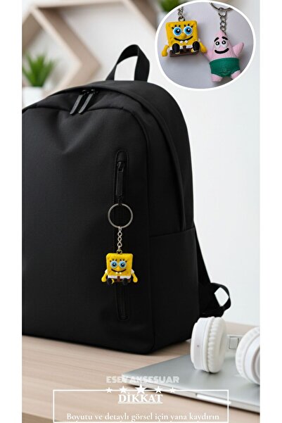 Esey Dizayn Sünger Bob Patrick 3D MİNİ BOY Anahtarlık- Okul Çantası Süsü - Ça...