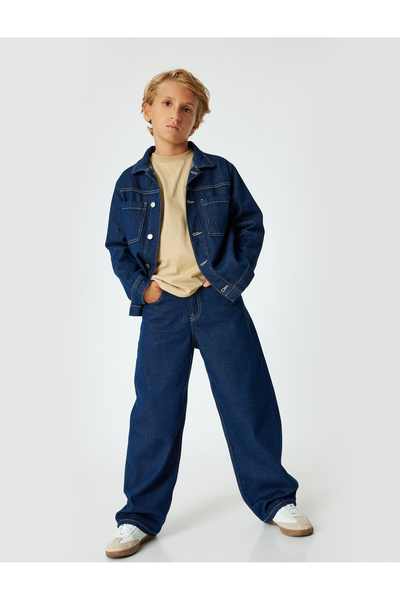 Koton Blugi din bumbac - cu buzunare și talie elastică reglabilă