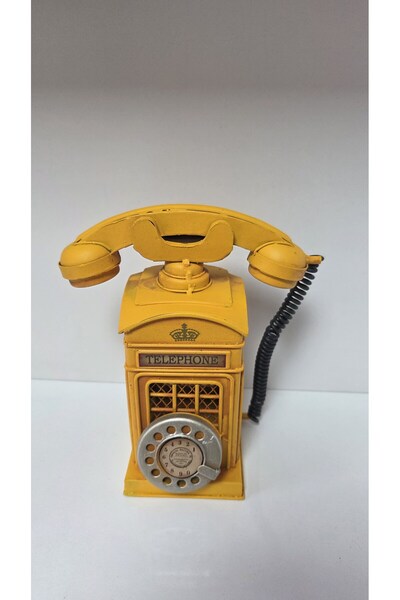 NOSTALJİM Dekoratif Metal Ahizeli Nostaljik Telefon Kumbara
