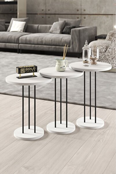 GOLDFALEZ Zigon Sehpa Terra Beyaz