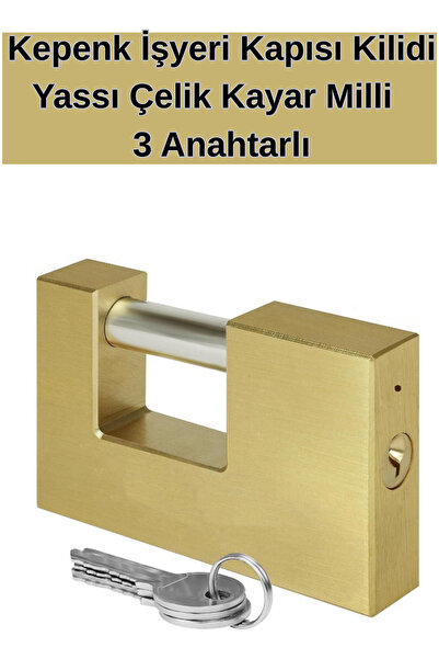 KL HOME Asma Kilit Kayar Mili Sarı 80 Mm Sarı Maden Metal Uzun Ömür