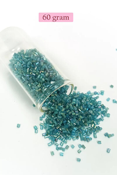 Royaleks خرز زجاجي مقطع 2 مم - 60 جرام - أخضر صنوبر شفاف