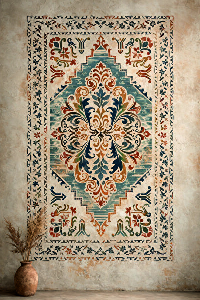 STENCİLTASARIM Stencil Tasarım Hd292 Kilim- Dekoratif Duvar, Eşya,kumaş,fayan...