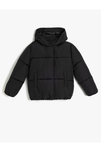 Koton Φουσκωτό μπουφάν με κουκούλα και λεπτομέρεια τσέπης με φερμουάρ