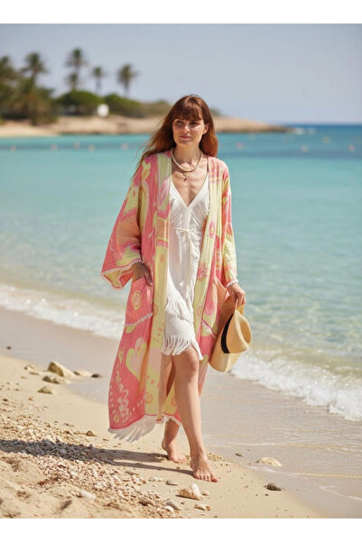 Su Koleksiyon كفتان يوتوبيا / أصفر ووردي