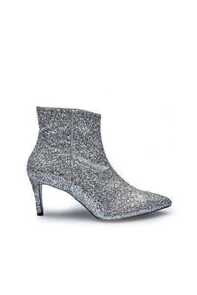 CANES AYAKKABI Kadın Lame Simli Fermuarlı Bootie