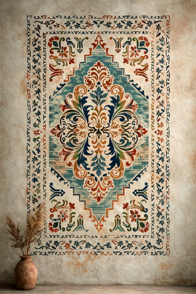 STENCİLTASARIM Stencil Tasarım Hd292 Kilim- Dekoratif Duvar, Eşya,kumaş,fayan...