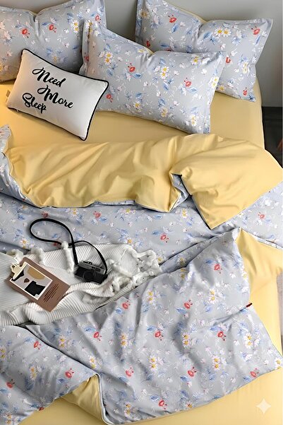 İQON Постільна ковдра з гумкою для двоспального ліжка PAPATYA SARI