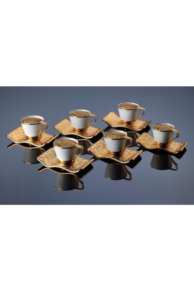 E&M HOME HEDİYELİK طقم القهوة الذهبية السلجوقية - 12 قطعة واحدة: $18