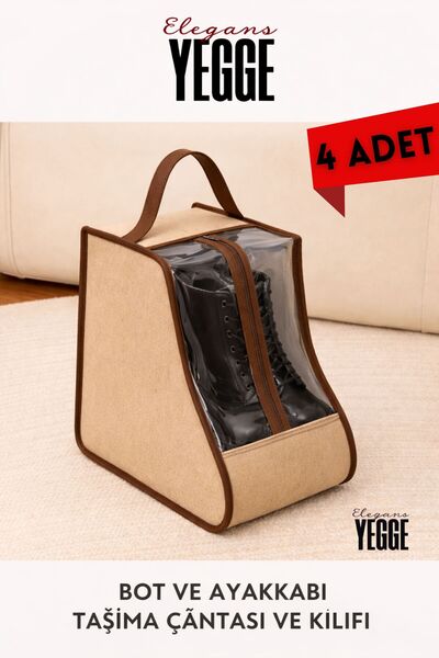 YEGGE 4 قطع من حقائب تخزين الأحذية - حقيبة أحذية ومنظم للأحذية والبوت