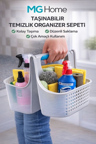 VENON Banyo Organizer Toplayıcı Sepet Tutmalı 💚 Temizlik Malzemesi Duş Mutfa...