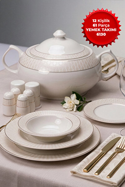 Aryıldız 12 Kişilik 61 Parça Yemek Takımı 6130