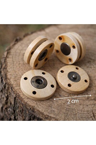 Beyna سياج سياج مصنوع يدويًا من الخشب الطبيعي زر اللوح 2 سم 1 حزمة 5 قطع