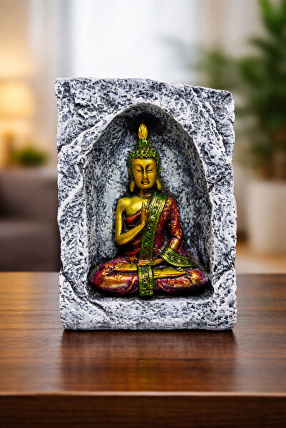AYCEM Buda Figürlü Mumluk, Meditasyon Temalı Dekoratif Obje, Biblo