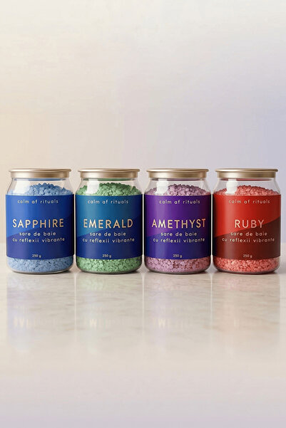 Calm AF Rituals Sare de Baie in Doza "Ruby" cu Efect Sidefat Stralucitor, Miros de Trandafir, 250g