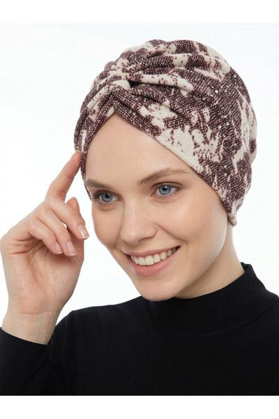 elysianfidan Μοτίβο ντραπέ Dusty Rose Στιγμιαία παρασκευή τουρμπάν με διπλή ό...