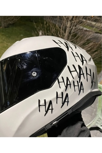 İŞCAN MOTOR Hahaha Siyah Sticker Motor-Araba-Kask İçin Etiket 21cmx15cm