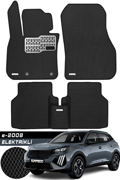 TORPEDO Peugeot E-2008 Elektrikli Hücreli Premium Eva Paspas Seti Siyah